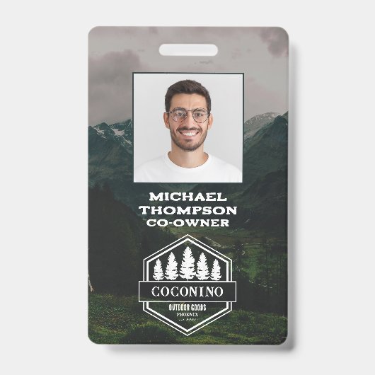 Rustic Masculine Forest Mountains Outdoors Ausweis (Vorderseite)