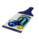 Rustic Mason Jar Art Blue Script Cutting Board Schneidebrett (Ecke)