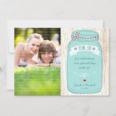 Rustic Mason Jar auf Illustrierte Hochzeit der Bar Einladung (Vorderseite)