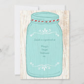 Rustic Mason Jar auf Illustrierte Hochzeit der Bar Einladung (Rückseite)