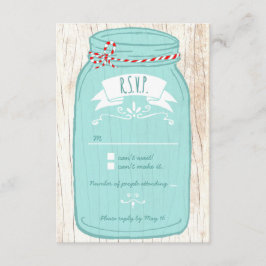 Rustic Mason Jar auf Illustrierte Hochzeit der Bar RSVP Karte