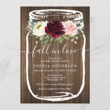 Rustic Mason Jar Baby Dusche Einladung