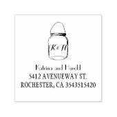 Rustic Mason Jar Barn Wedding Permastempel (Design)