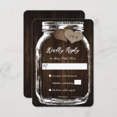 Rustic Mason Jar Barn Wood Burlap Wedding RSVP (Vorne/Hinten)
