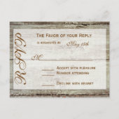 Rustic Mason Jar Barn Wood Wedding RSVP Postkarten (Rückseite)