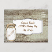 Rustic Mason Jar Barn Wood Wedding RSVP Postkarten (Vorderseite)