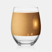 "Rustic Mason Jar Berry Wedding Brillen Weinglas Ohne Stiel (Rückseite)