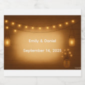 Rustic Mason Jar Berry Wedding Wine Bottle Label Schaumweinetikett (Einzelnes Label)