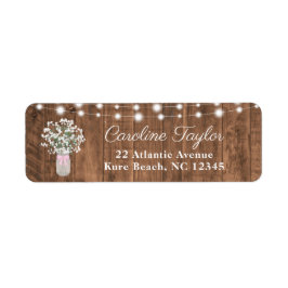 Rustic Mason Jar Blume & Lights Baby Girl Dusche