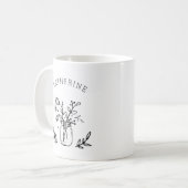 Rustic Mason Jar Blume Personalisiert Kaffeetasse (Vorderseite Links)