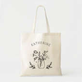 Rustic Mason Jar Blume Personalisiert Tragetasche (Vorne)