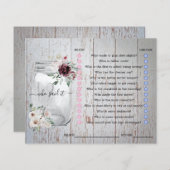 Rustic Mason Jar Brautparty Game (Vorne/Hinten)