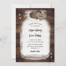 Rustic Mason Jar Burlap Hearts Barn Wood Wedding