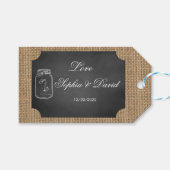Rustic Mason Jar Burlap Wedding Custom Geschenkanhänger (Vorderseite (Horizontal))