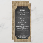Rustic Mason Jar Burlap Wedding Menu Menükarte (Vorne/Hinten)