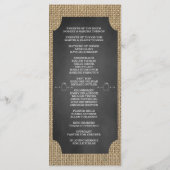 Rustic Mason Jar Burlap Wedding Programm Custom (Rückseite)
