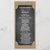 Rustic Mason Jar Burlap Wedding Programm Custom (Vorderseite)