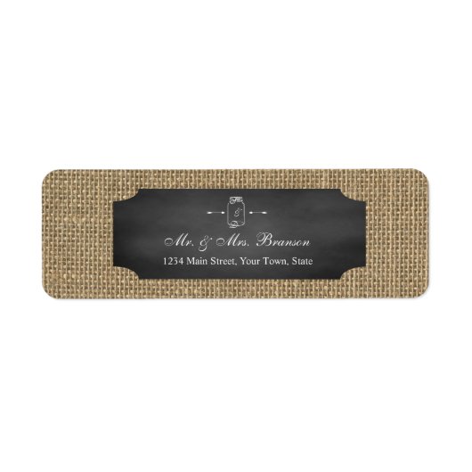 Rustic Mason Jar Chalkboard Burlap Wedding (Vorne)