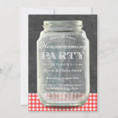Rustic Mason Jar Chalkboard Housewarming Party Einladung (Vorderseite)
