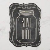 RUSTIC MASON JAR | CHALKBOARD SAVE THE DATE (Vorne/Hinten)