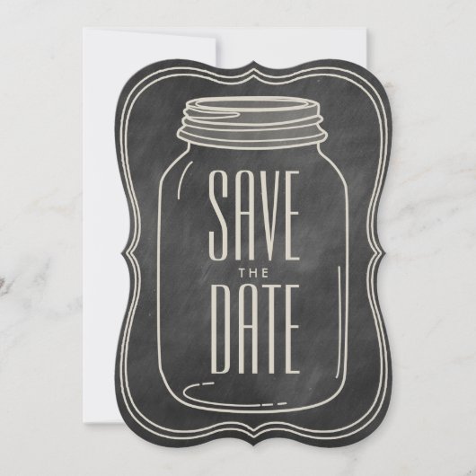 RUSTIC MASON JAR | CHALKBOARD SAVE THE DATE (Vorderseite)
