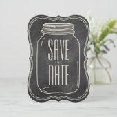 RUSTIC MASON JAR | CHALKBOARD SAVE THE DATE (Stehend Vorderseite)