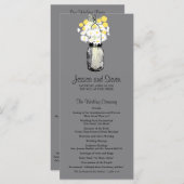 Rustic Mason Jar Daisies Wildblumen Programm (Vorne/Hinten)