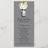 Rustic Mason Jar Daisies Wildblumen Programm (Vorderseite)