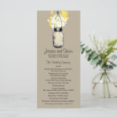 Rustic Mason Jar Daisies Wildblumen Programm (Stehend Vorderseite)