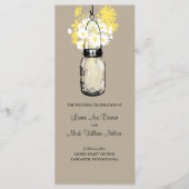 Rustic Mason Jar Daisies Wildblumen Programm (Vorderseite)