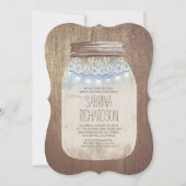 Rustic Mason Jar Dusty Blue Brautparty Einladung (Vorderseite)