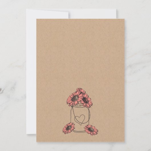 Rustic Mason Jar Eloped Empfang Einladung (Rückseite)