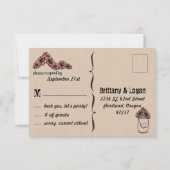 Rustic Mason Jar Eloption Postcard RSVP Karte (Rückseite)