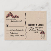 Rustic Mason Jar Eloption Postcard RSVP Karte (Rückseite)