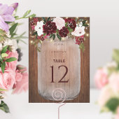Rustic Mason Jar Floral Large Wedding Tischnummer