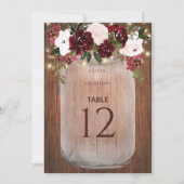 Rustic Mason Jar Floral Large Wedding Tischnummer (Vorderseite)