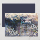 Rustic Mason Jar & Floral Wedding Einladung (Vorne/Hinten)