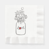 Rustic Mason Jar Floral Wedding Party Blume Liebe Serviette (Vorderseite)