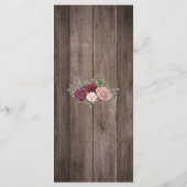 Rustic Mason Jar Floral Wood Wedding Menükarte (Rückseite)