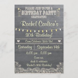 Rustic Mason Jar Geburtstagsparty Einladung
