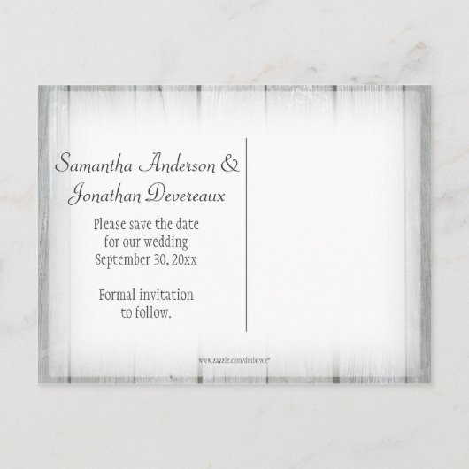 Rustic Mason Jar Gelbe Sonnenblumen Save the Date Ankündigungspostkarte (Rückseite)