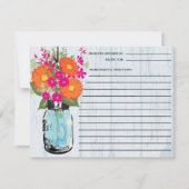 Rustic Mason Jar Gerber Daisies Recipe Card (Vorderseite)