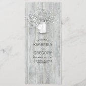 Rustic Mason Jar Gipskraut Hochzeitsprogramme Programm (Vorderseite)