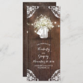 Rustic Mason Jar Gipskraut Hochzeitsprogramme Programm (Vorne/Hinten)