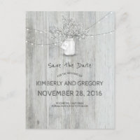 Rustic Mason Jar Gipskraut Save the Date