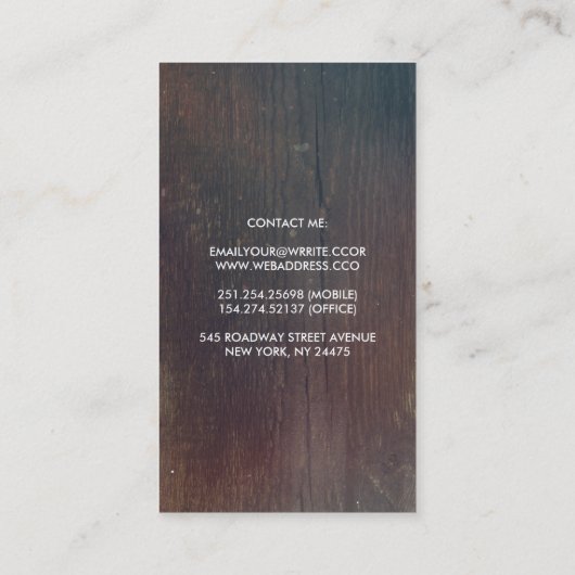 Rustic Mason Jar Gipskraut und Barnholz Visitenkarte (Rückseite)