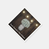 Rustic Mason Jar + Gipskraut Wedding Napkins Serviette (Ecke)