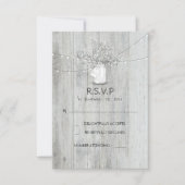 Rustic Mason Jar Gipskraut Wedding RSVP Cards Karte (Vorderseite)
