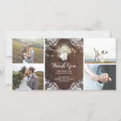 Rustic Mason Jar Gipskraut Wedding Vielen Dank Dankeskarte (Vorderseite)