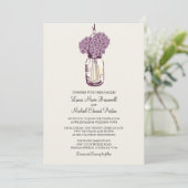 Rustic Mason Jar Hydrangeas Wedding Einladung (Stehend Vorderseite)